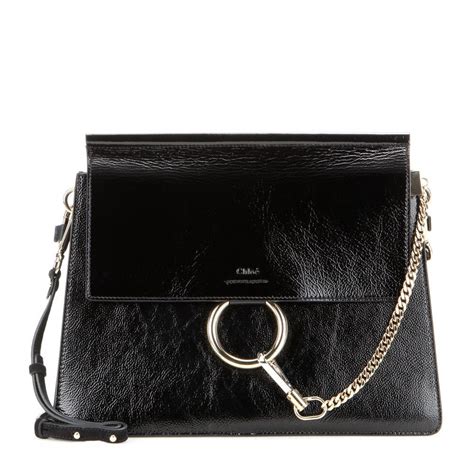 chloe faye deep forest|CHLOE Patent Medium Faye Shoulder Bag Deep Forest.